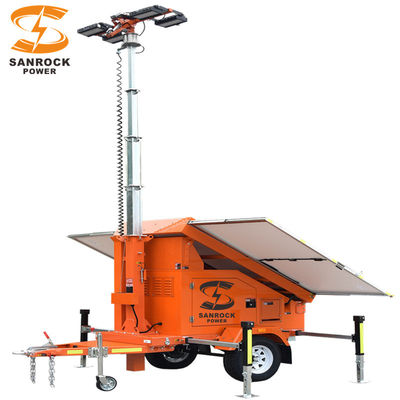 Buy Monocrystalline Solar Light Trailer Portable Lighting Towers 6.5/7.5/9M Height Adjustable online manufacture