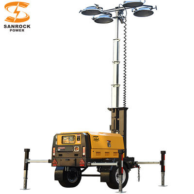 Buy Emergency Diesel Light Tower Generator 6kw 7.3kw Portable Light Trailer With Perkins Engine online manufacture