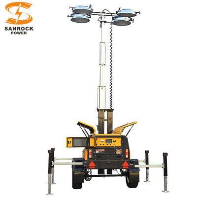 Buy 2 Wheeled Telescopic Light Tower Industrial Portable Diesel Light Tower 3 Cylinders online manufacture
