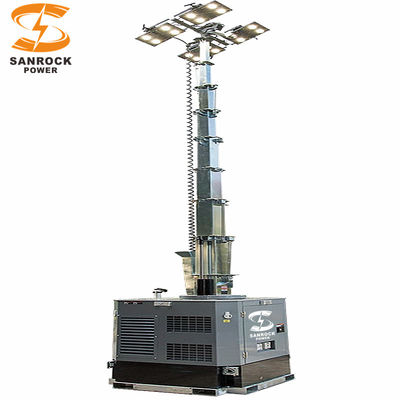 Buy Outdoor Diesel Mobile Lighting Tower Height 9m 6kw 9kw LED Light Tower Generator online manufacture