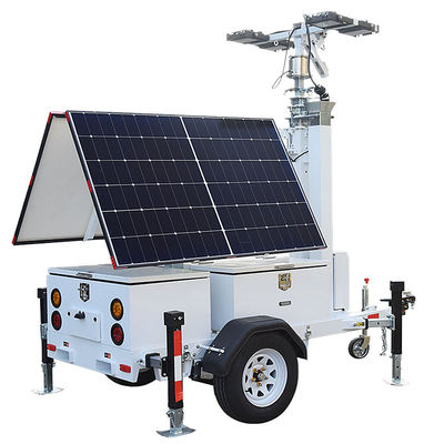 Buy Mobile Solar Light Tower Surveillance Industrial Light Tower Height 7meters Trailer Mounted Light Towers online manufacture