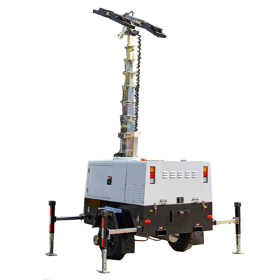 Buy Construction Light Towers Luminous Flux 300000 LM LED Diesel Light Tower Trailer Mounted Light Towers online manufacture