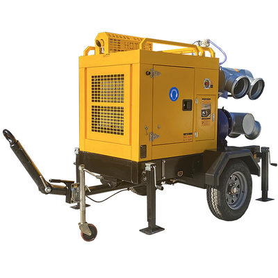 Buy Trailer Mounted Water Pump Set Solid Handing 76mm Single Stage Pump Diesel Engine Self Priming Pump online manufacture