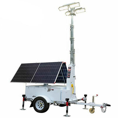Buy Mobile Solar Light Tower Running Time 5.3 Days Photovoltaic Technology Solar Lighting Towers Telescopic Light Tower online manufacture
