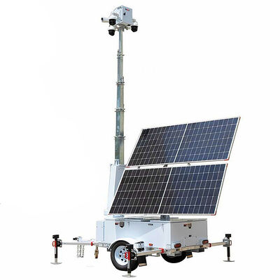 Buy Portable Surveillance Tower Wireless Connectivity 360 Degree Illumination System Solar Powered  Light Tower online manufacture