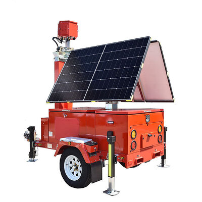 Buy Security Surveillance Light Tower Infrared Night Vision Foldable Trailer Mounted Solar Lighting Towers online manufacture