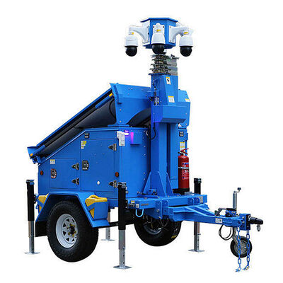 Buy Solar Surveillance Tower Internet Connectivity Solar Powered Generator Trailer Mounted Lighting Tower online manufacture