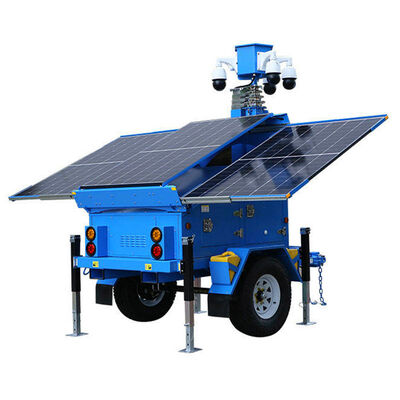 Buy Mobile Solar Light Tower 4G/5G Connection Remote Monitoring Security Surveillance Tower Industrial Light Tower online manufacture