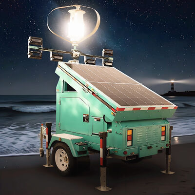 Buy Towable Light Tower Quick Deployment Emergency Light Tower Beam Angle 350° Solar LED Light Tower online manufacture