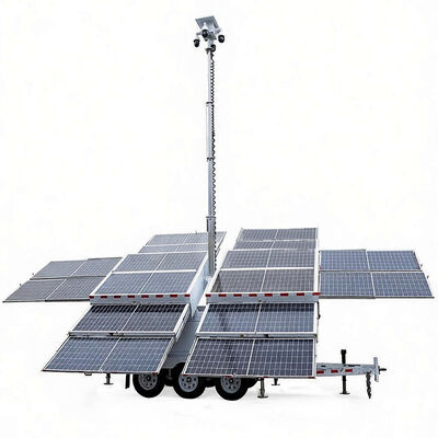 Buy Sustainable Lighting Tower Automatic Mast Lifting Hydraulic Light Tower Remote Locations Mobile Solar Light Tower online manufacture