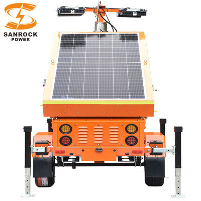 Electric Lifting Mobile Solar Light Tower Mining Light Tower 5 Sections 7M Height