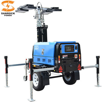 Outdoor Emergency Light Tower Diesel Generator Height 7.5m 9m Wind Resistance
