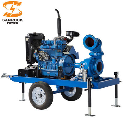 Efficient 2 Wheeled High Pressure Water Pump Agricultural Irrigation Diesel Water Pump