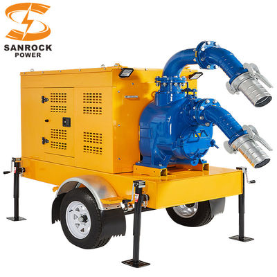 Silent Self Priming Irrigation Pump Trailer Water Pump Set Easy To Move Self Imbibition