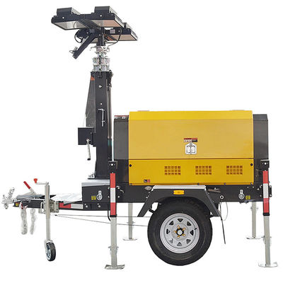 2 Wheel Diesel Powered Light Towers Portable Construction Lights Monitoring Systems Diesel Light Tower