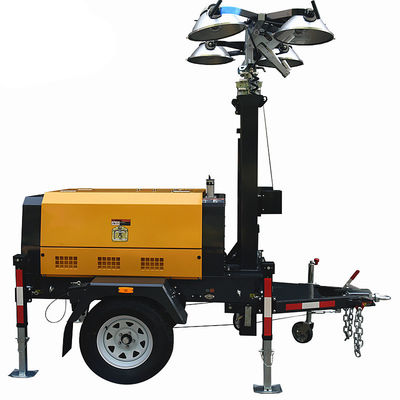 Construction Site 9m Telescopic Light Tower Portable Towers Low Noise Automation Type Diesel Powered Light Towers