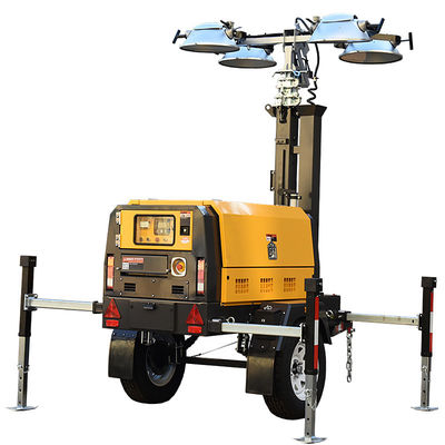 Soundproof Diesel Generator Light Tower Collapsible Design Mobile Light Tower