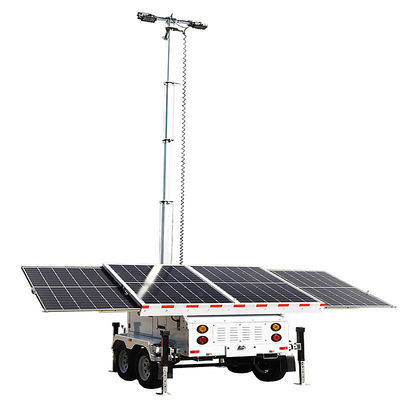 Mobile Solar Light Tower Running Time 24.3 Hours Portable Outdoor Light Towers Trailer Light Tower
