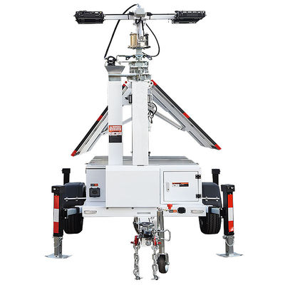 Construction Light Tower Mast 6 Sections LED Light Tower Mobile Solar Light Tower For Emergency