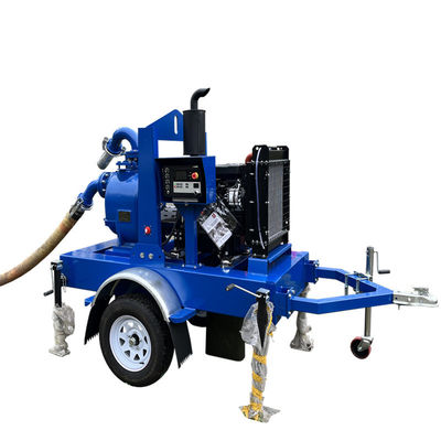 Manufacturer Trailer Mounted Water Pump Open Rack Self Priming Pump Trash Water Pump Set