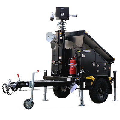Site Solar Light Towers Rotating CCTV Surveillance System Trailer Light Tower Solar Powered Lighting Towers
