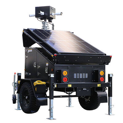 Surveillance Cameras Trailer Lighting Tower Parking Lots Security Live Footage Solar Light Tower Manufacturer