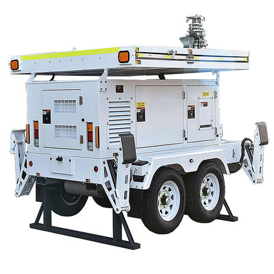 Customized Trailer Mounted Lighting Tower Road Repair Site Solar Light Tower High Efficiency Light Tower