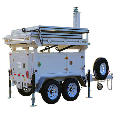 Night Airport Lighting Site Solar Light Tower Renewable Energy Foldable Design Mobile Light Tower