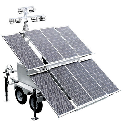 Commercial Mobile Lighting Tower Rotating Surveillance Camera Portable Solar Light Tower Rental