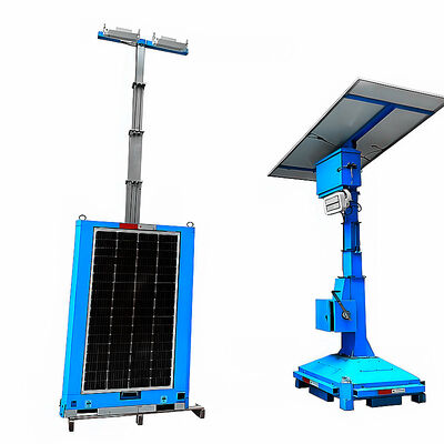 Mobile Solar Light Tower LED Illumination Temporary Worksites Simple Solar Light Tower