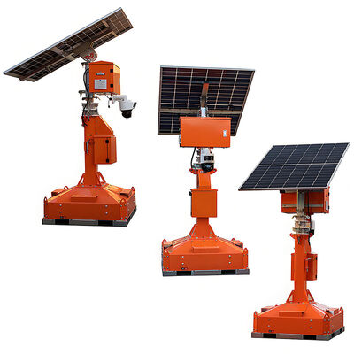 Dependable Solar Surveillance Tower High Efficiency Solar Panel and  LED Beacon Light Solar Light Tower Supplier