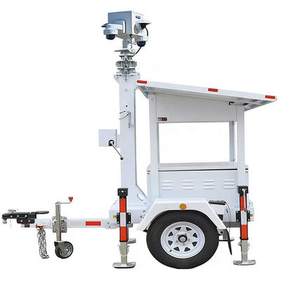 Solar Light Tower Off Grid Power Solution Surveillance tower With Camera Remote Monitoring Mobile Light Tower 